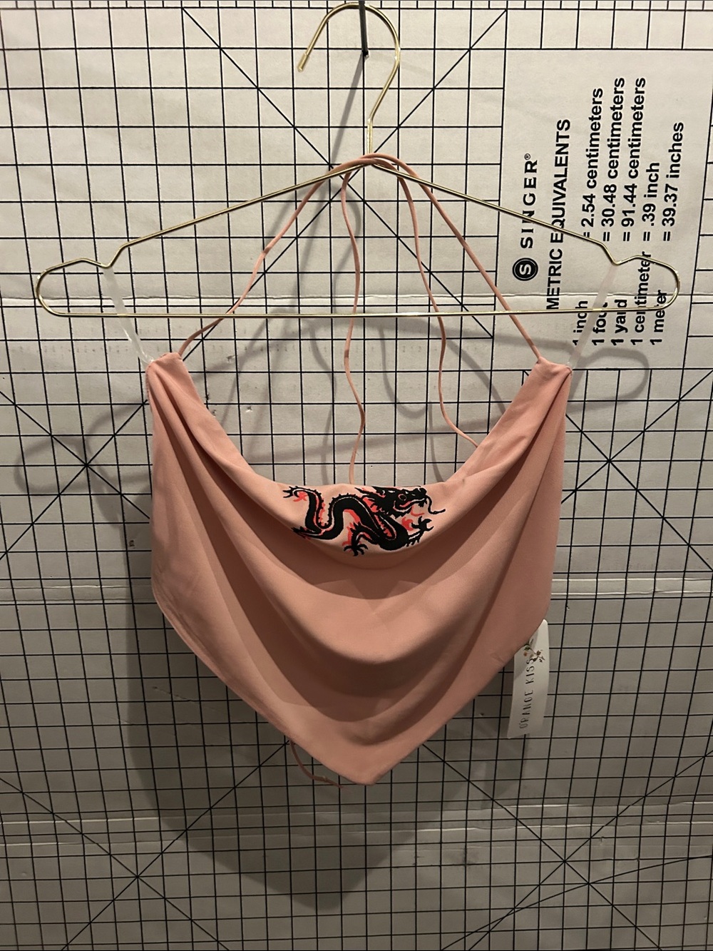 Orange Kiss Pink Dragon Bandana Halter Top